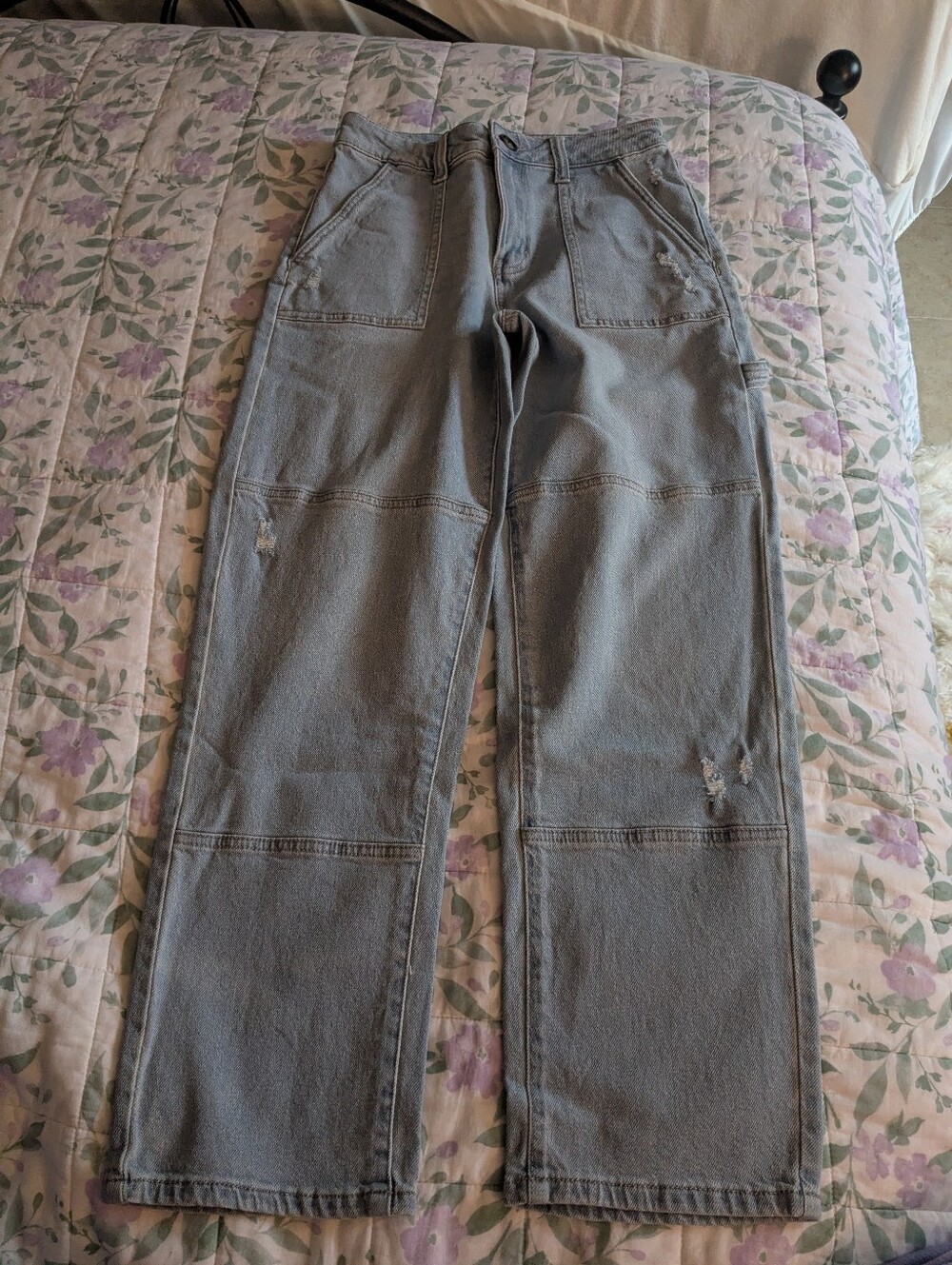 So 5/27W Super High Rise Straight Carpenter Light Wash Jeans